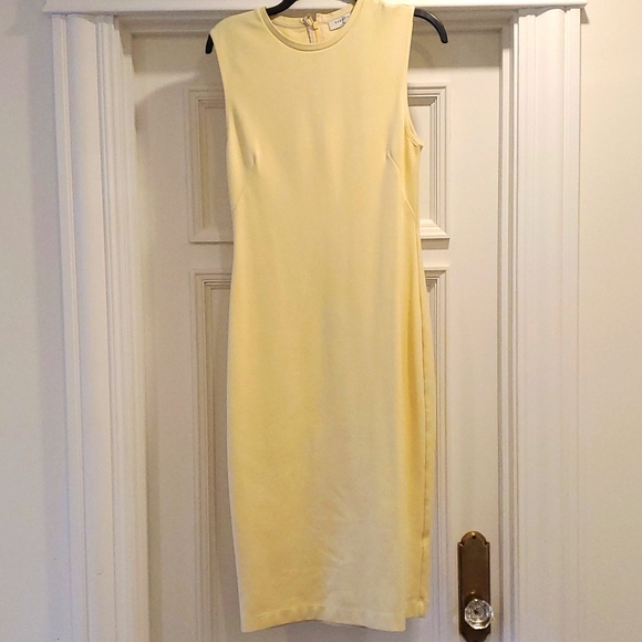 Aritzia Babaton Sleek Midi Yellow Dress, Size 10 - Picture 2 of 12